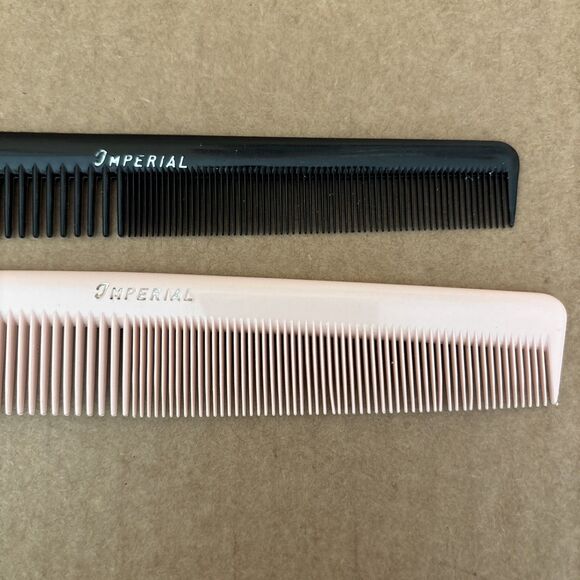 (2) Imperial barber combs Black & Pink vintage 7” - Picture 3 of 4